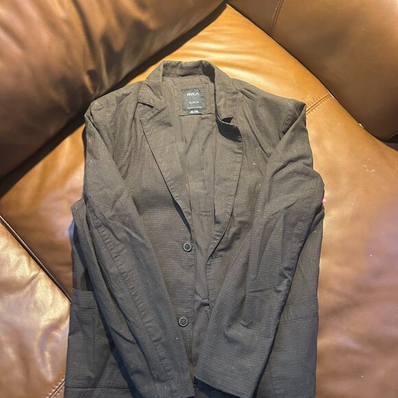 RVCA Slim Fit Blazer Brown M - Picture 1 of 4
